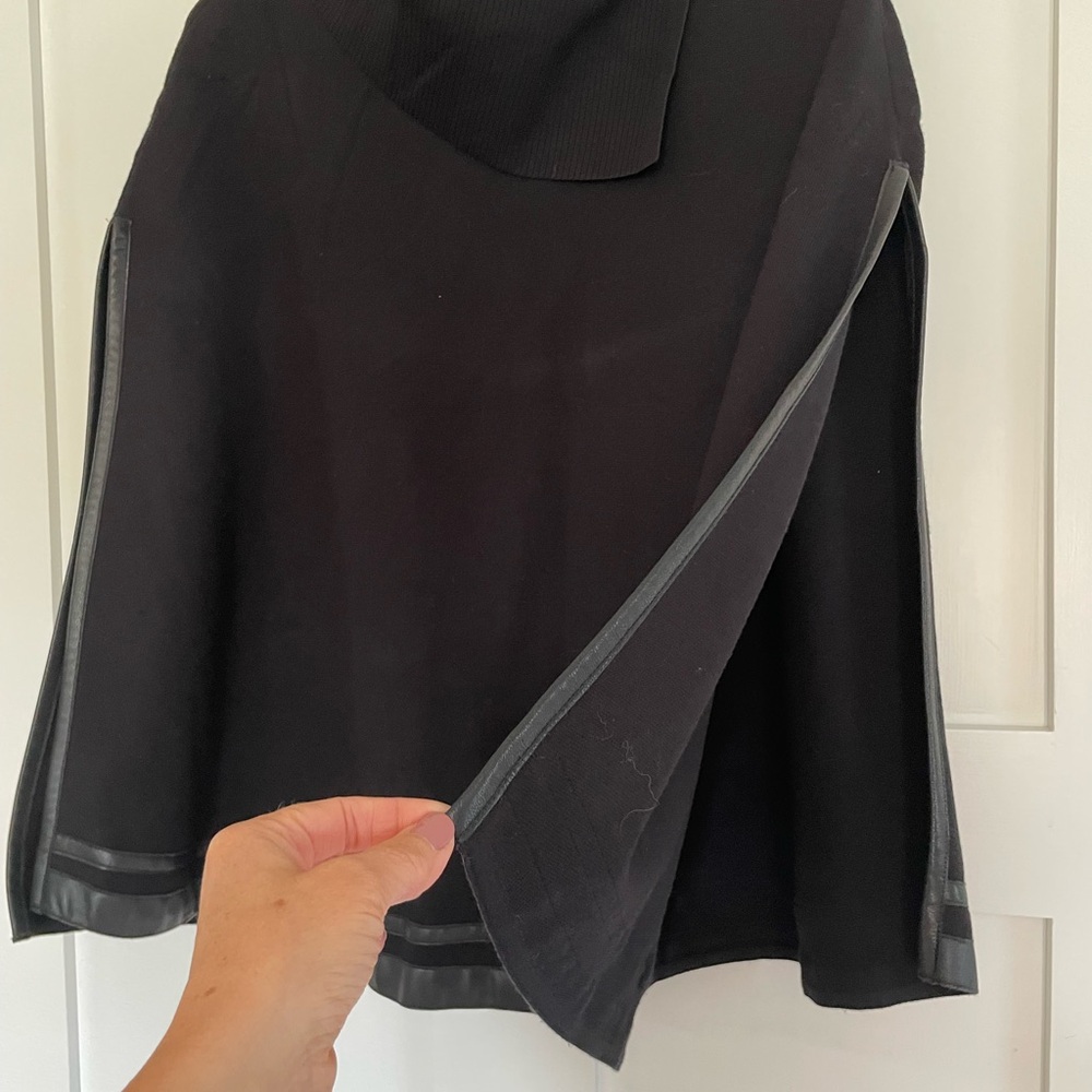 Chico's Charcoal Cape with Light Gray Trim